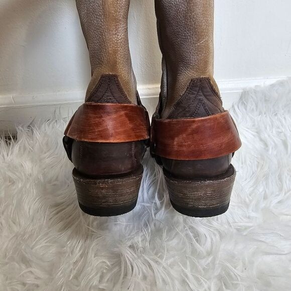 Stetson Ladies Jade Washed Wing Brown and Gray Boots Size 6.5 Chunky - Picture 6 of 9